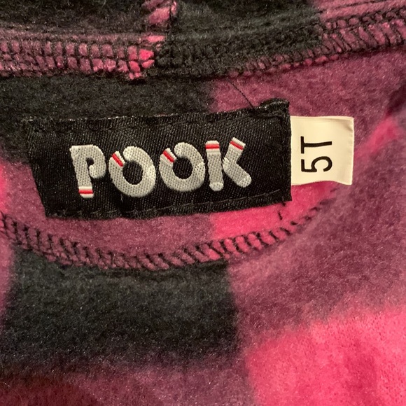 Pookie pink and black plaid fleece hooded onesie 5T - Picture 8 of 13